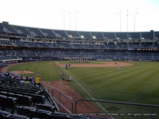 Seat view from section 103 at Oakland Coliseum, home of the Oakland Athletics