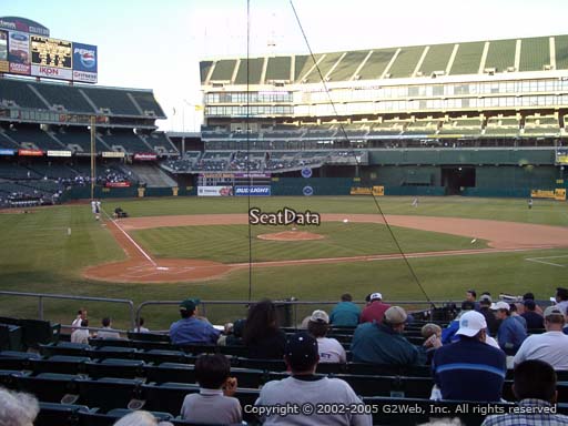 Seat view from section 115 at Oakland Coliseum, home of the Oakland Athletics