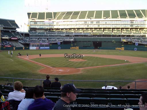 Seat view from section 116 at Oakland Coliseum, home of the Oakland Athletics