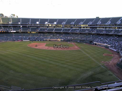 Seat view from section 234 at Oakland Coliseum, home of the Oakland Athletics
