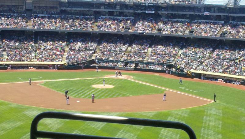 Seat view from section 239 at Oakland Coliseum, home of the Oakland Athletics