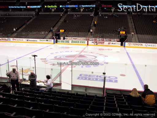 Seat view from section 124 at the Pepsi Center, home of the Colorado Avalanche