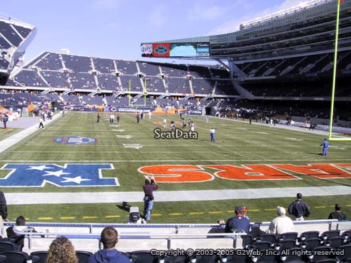 Seat view from section 124 at Soldier Field, home of the Chicago Bears