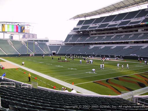 Seat view from section 131 at Paul Brown Stadium, home of the Cincinnati Bengals