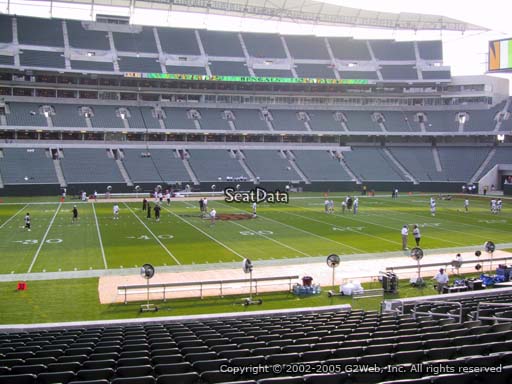 Seat view from section 141 at Paul Brown Stadium, home of the Cincinnati Bengals