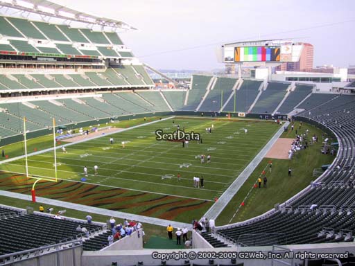 Seat view from section 221 at Paul Brown Stadium, home of the Cincinnati Bengals