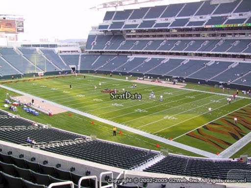 Seat view from section 233 at Paul Brown Stadium, home of the Cincinnati Bengals