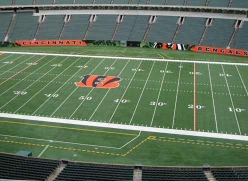 Seat view from section 308 at Paul Brown Stadium, home of the Cincinnati Bengals