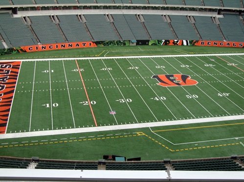 Seat view from section 313 at Paul Brown Stadium, home of the Cincinnati Bengals