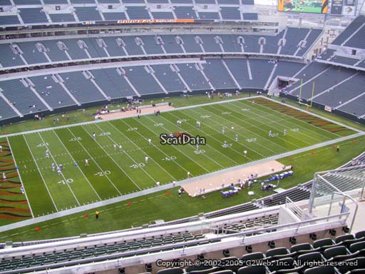 Seat view from section 344 at Paul Brown Stadium, home of the Cincinnati Bengals