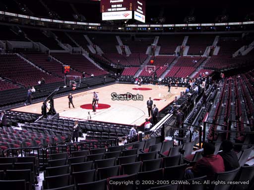 Seat view from section 105 at the Moda Center, home of the Portland Trail Blazers
