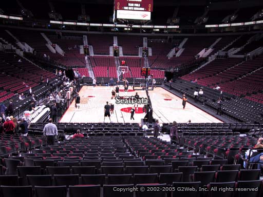 Seat view from section 118 at the Moda Center, home of the Portland Trail Blazers