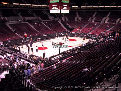 Seat view from section 205 at the Moda Center, home of the Portland Trail Blazers