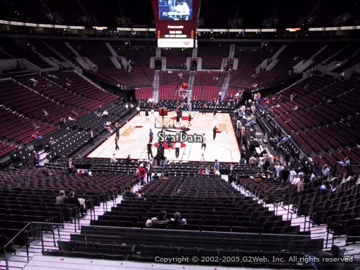 Seat view from section 208 at the Moda Center, home of the Portland Trail Blazers