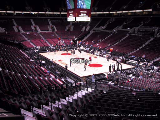 Seat view from section 211 at the Moda Center, home of the Portland Trail Blazers