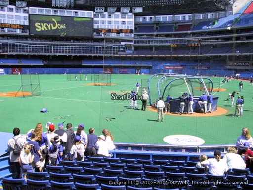Seat view from section 124 at the Rogers Centre, home of the Toronto Blue Jays.