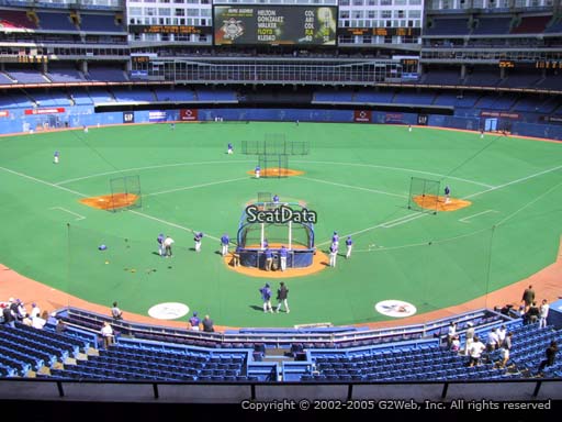 Seat view from section 224B at the Rogers Centre, home of the Toronto Blue Jays.
