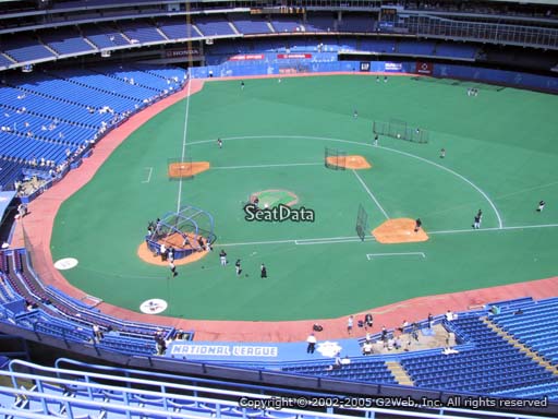 Seat view from section 520 at the Rogers Centre, home of the Toronto Blue Jays.