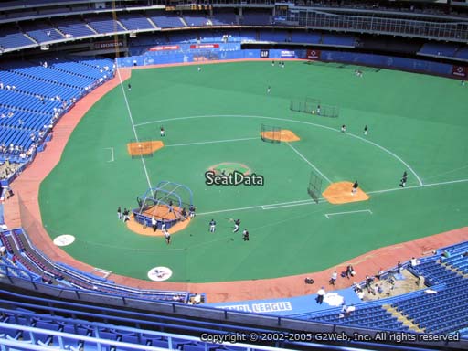 Seat view from section 521 at the Rogers Centre, home of the Toronto Blue Jays.