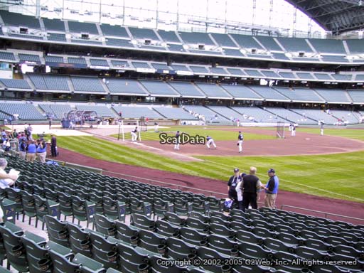 Seat view from section 109 at Miller Park, home of the Milwaukee Brewers