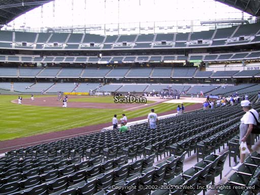 Seat view from section 128 at Miller Park, home of the Milwaukee Brewers
