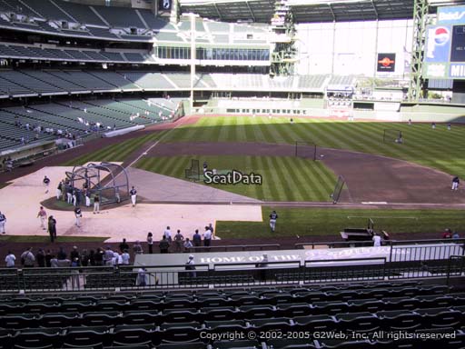 Seat view from section 214 at Miller Park, home of the Milwaukee Brewers
