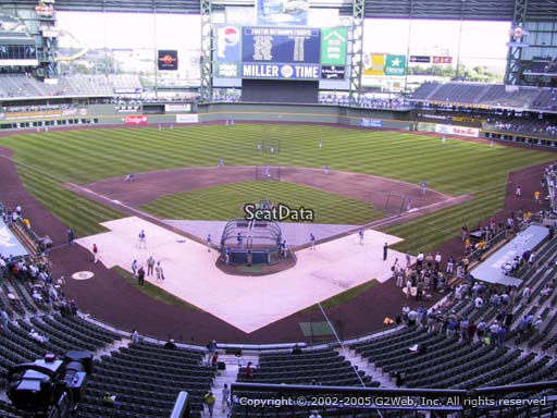 Seat view from section 329 at Miller Park, home of the Milwaukee Brewers