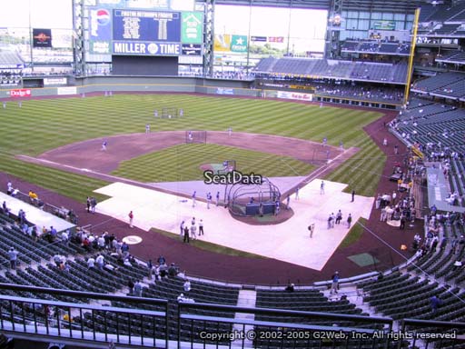 Seat view from section 332 at Miller Park, home of the Milwaukee Brewers