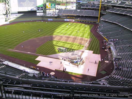 Seat view from section 424 at Miller Park, home of the Milwaukee Brewers