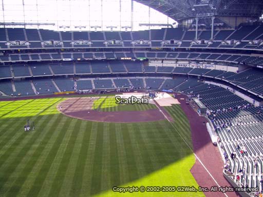 Seat view from section 442 at Miller Park, home of the Milwaukee Brewers