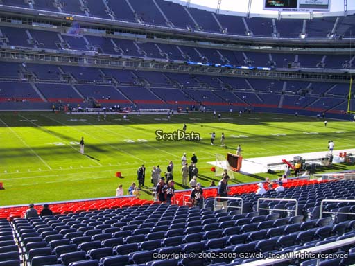 Seat view from section 126 at Sports Authority Field at Mile High Stadium, home of the Denver Broncos