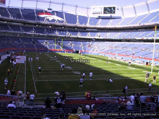 Seat view from section 134 at Sports Authority Field at Mile High Stadium, home of the Denver Broncos