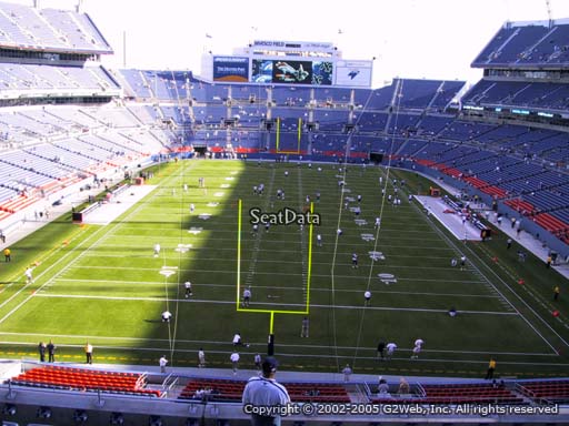 Seat view from section 323 at Sports Authority Field at Mile High Stadium, home of the Denver Broncos