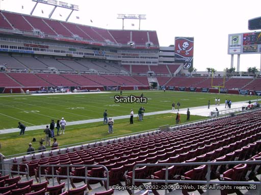 Seat view from section 106 at Raymond James Stadium, home of the Tampa Bay Buccaneers