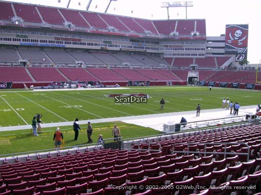 Seat view from section 108 at Raymond James Stadium, home of the Tampa Bay Buccaneers