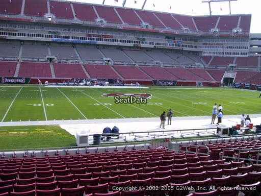Seat view from section 109 at Raymond James Stadium, home of the Tampa Bay Buccaneers