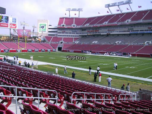 Seat view from section 115 at Raymond James Stadium, home of the Tampa Bay Buccaneers