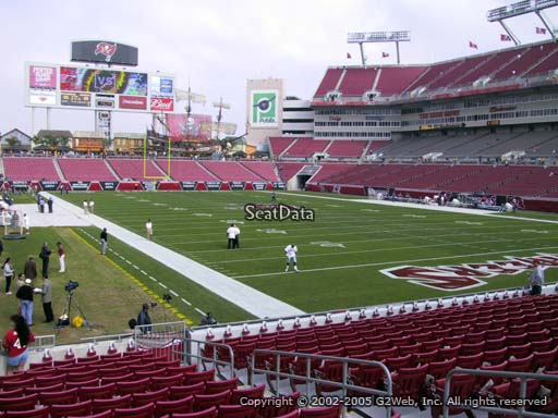Seat view from section 120 at Raymond James Stadium, home of the Tampa Bay Buccaneers