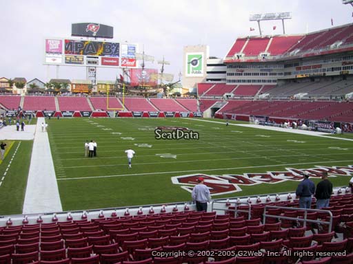 Seat view from section 121 at Raymond James Stadium, home of the Tampa Bay Buccaneers