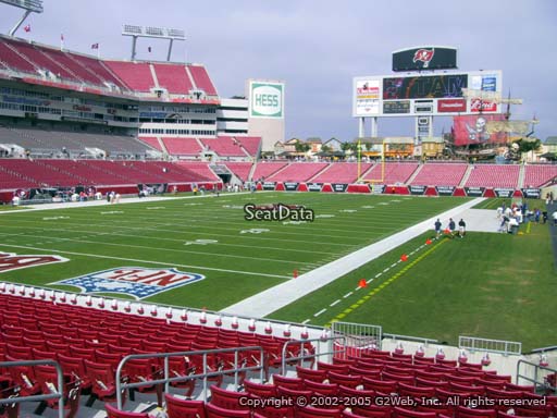 Seat view from section 126 at Raymond James Stadium, home of the Tampa Bay Buccaneers