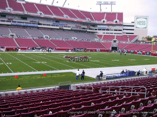 Seat view from section 133 at Raymond James Stadium, home of the Tampa Bay Buccaneers