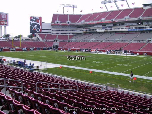 Seat view from section 139 at Raymond James Stadium, home of the Tampa Bay Buccaneers