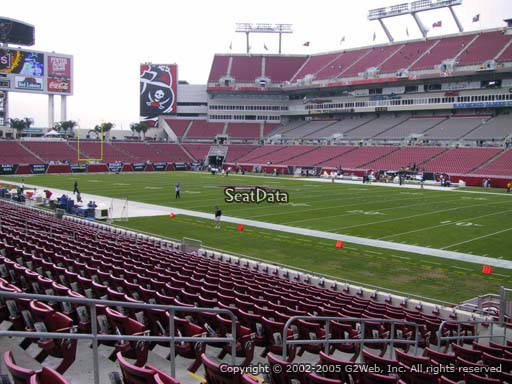 Seat view from section 140 at Raymond James Stadium, home of the Tampa Bay Buccaneers