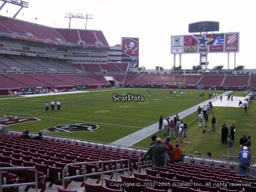Seat view from section 151 at Raymond James Stadium, home of the Tampa Bay Buccaneers