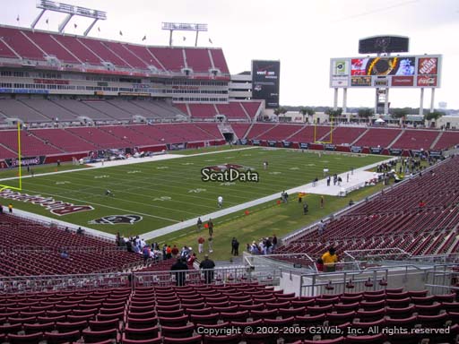 Seat view from section 202 at Raymond James Stadium, home of the Tampa Bay Buccaneers