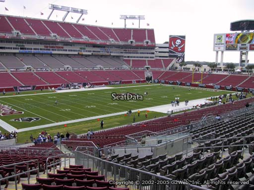 Seat view from section 204 at Raymond James Stadium, home of the Tampa Bay Buccaneers