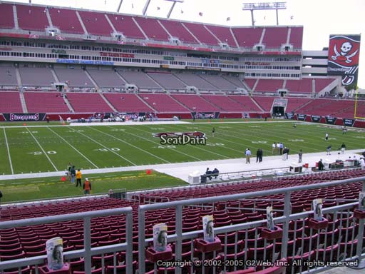Seat view from section 208 at Raymond James Stadium, home of the Tampa Bay Buccaneers