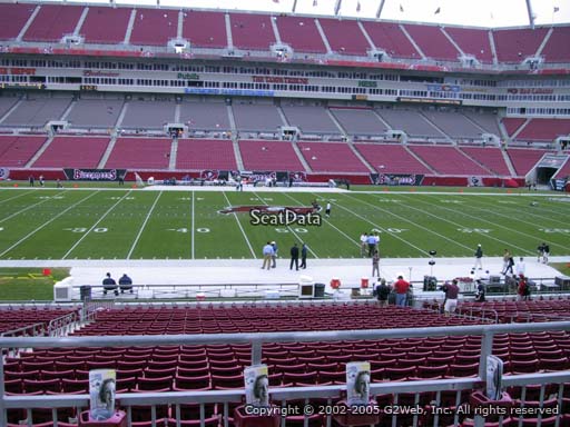 Seat view from section 210 at Raymond James Stadium, home of the Tampa Bay Buccaneers