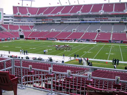 Seat view from section 213 at Raymond James Stadium, home of the Tampa Bay Buccaneers