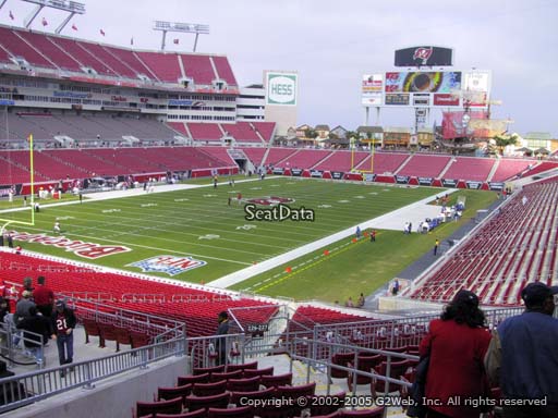 Seat view from section 226 at Raymond James Stadium, home of the Tampa Bay Buccaneers